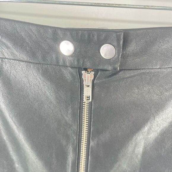 n:Philanthropy Women's Vegan Leather Skirt Mini Zip Closure Straight Black Large - Picture 10 of 10